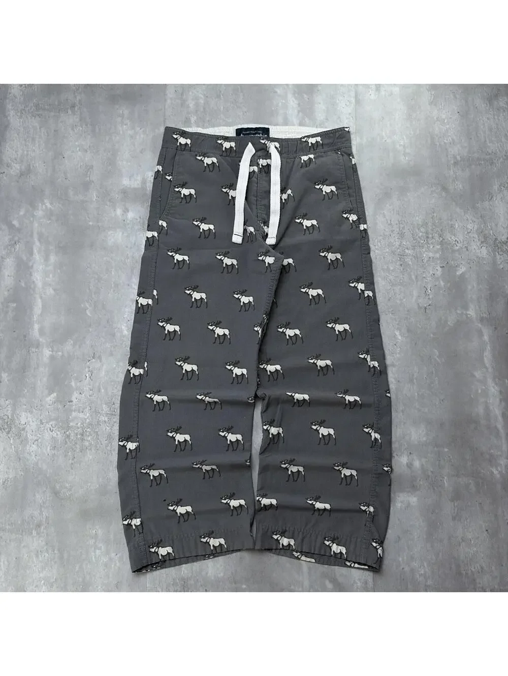 Y2K Grey Abercrombie & Fitch Grunge Baggy Skater Pajama Pants